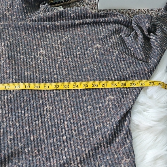 LuLaRoe Kristin Gray and Peach Cowl Neck Blouse - Picture 12 of 15